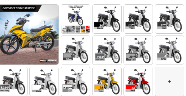 MOTORCYCLE COVER SET SPRAY
